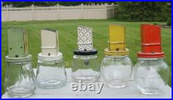 Vtg Hand Crank Nut Grinder Glass Jar Decal Lot 5 Hazel Atlas Androck Retro Old