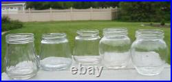 Vtg Hand Crank Nut Grinder Glass Jar Decal Lot 5 Hazel Atlas Androck Retro Old