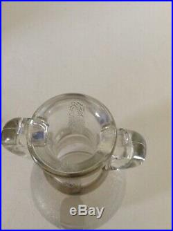 Vtg Hazel Atlas Clear Glass Syrup Jug Jar 9.5 inches double handle curved rim