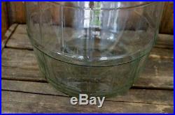 Vtg MCM General Store Glass Barrel / Pickle Storage Jar, Lid and Wood Handle