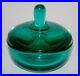 Vtg. Murano Italy Glass Aqua Marine Powder Box Vanity Trinket Jar. Seguso