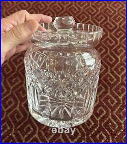 WATERFORD CRYSTAL IRELAND Lismore Pattern BISCUIT COOKIE BARREL JAR with LID