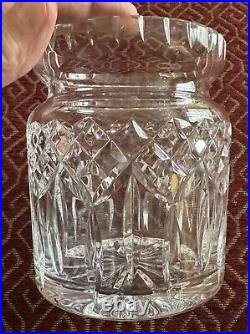 WATERFORD CRYSTAL IRELAND Lismore Pattern BISCUIT COOKIE BARREL JAR with LID