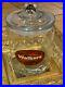 Walkers Scotland Clear Glass Cookie Candy Apothecary Jar LID Knob Handle 8.5 Eu