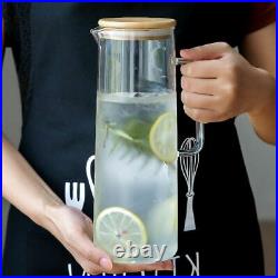 Water Bottle Jar Cold Glass Kettle Transparent Heat Resistant Pot Handle Teapot