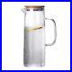 Water Pitcher Glass Cup Jar Transparent Heat Resistant Pot with Lid and Handle