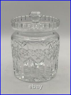 Waterford Biscuit Jar Crystal Lismore Barrel With Inset Lid