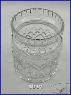 Waterford Biscuit Jar Crystal Lismore Barrel With Inset Lid