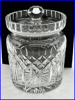 Waterford Biscuit Jar Crystal Lismore Barrel With Inset Lid