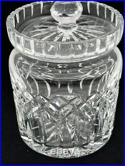 Waterford Biscuit Jar Crystal Lismore Barrel With Inset Lid