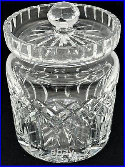 Waterford Biscuit Jar Crystal Lismore Barrel With Inset Lid