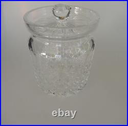 Waterford COLLEEN Biscuit Barrel and Lid Panel Cut Knob Etched Mark