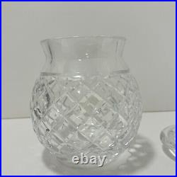 Waterford Crystal Cut Glass Pineapple Cookie Biscuit Candy Barrel Jar with Lid