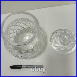 Waterford Crystal Cut Glass Pineapple Cookie Biscuit Candy Barrel Jar with Lid