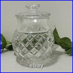 Waterford Crystal Cut Glass Pineapple Cookie Biscuit Candy Barrel Jar with Lid