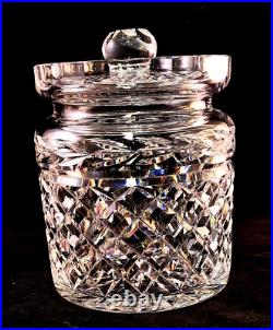 Waterford Crystal GLANDORE Biscuit Barrel Cookie Jar with Lid Signed