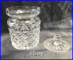 Waterford Crystal Glandore Small Biscuit Barrel & Lid Laurel Top Preowned
