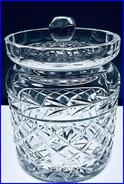 Waterford Crystal Glass Glandore Biscuit Barrel Sweet Candy Cookie Jar & Lid 7