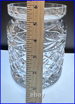 Waterford Crystal Glass Glandore Biscuit Barrel Sweet Candy Cookie Jar & Lid 7