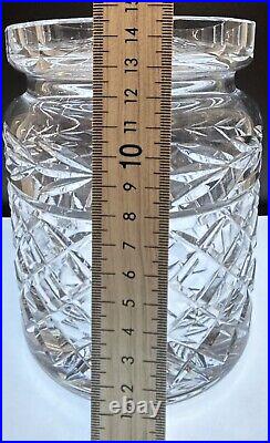 Waterford Crystal Glass Glandore Biscuit Barrel Sweet Candy Cookie Jar & Lid 7