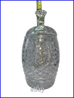 Waterford Crystal Pineapple Biscuit Barrel Jar With Lid 8 Tall RARE- GORGEOUS
