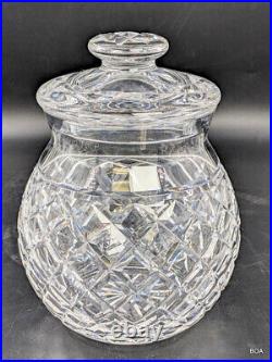 Waterford Crystal Pineapple Cookie Biscuit Candy Barrel Jar with Lid Signed
