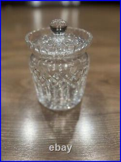 Waterford Lismore Fine Cut Crystal Biscuit Jar With Lid Signed