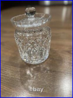 Waterford Lismore Fine Cut Crystal Biscuit Jar With Lid Signed