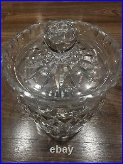 Waterford Lismore Fine Cut Crystal Biscuit Jar With Lid Signed