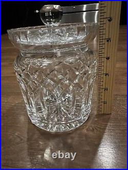 Waterford Lismore Fine Cut Crystal Biscuit Jar With Lid Signed