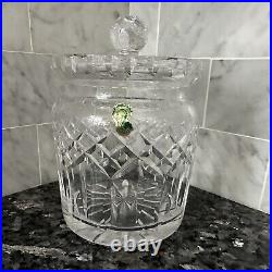 Waterford Signature Lismore Pattern Fine Crystal Biscuit Barrel withLid Old Stamp