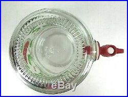 Watermelon Barrel Shaped Glass Sun Ice Tea Jar Jug Pitcher With Spout & Handle