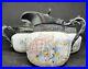 Wave Crest Hand Painted Opal Ware Covered Creamer & Sugar & Open Spooner